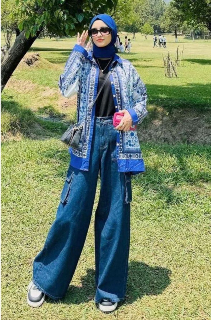 Wide Leg Flap Cargo Dark Blue