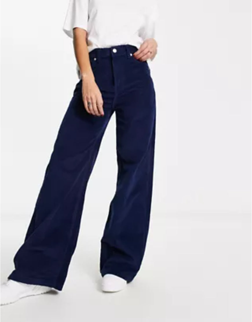 Wide Leg Jeans in Ink Blue