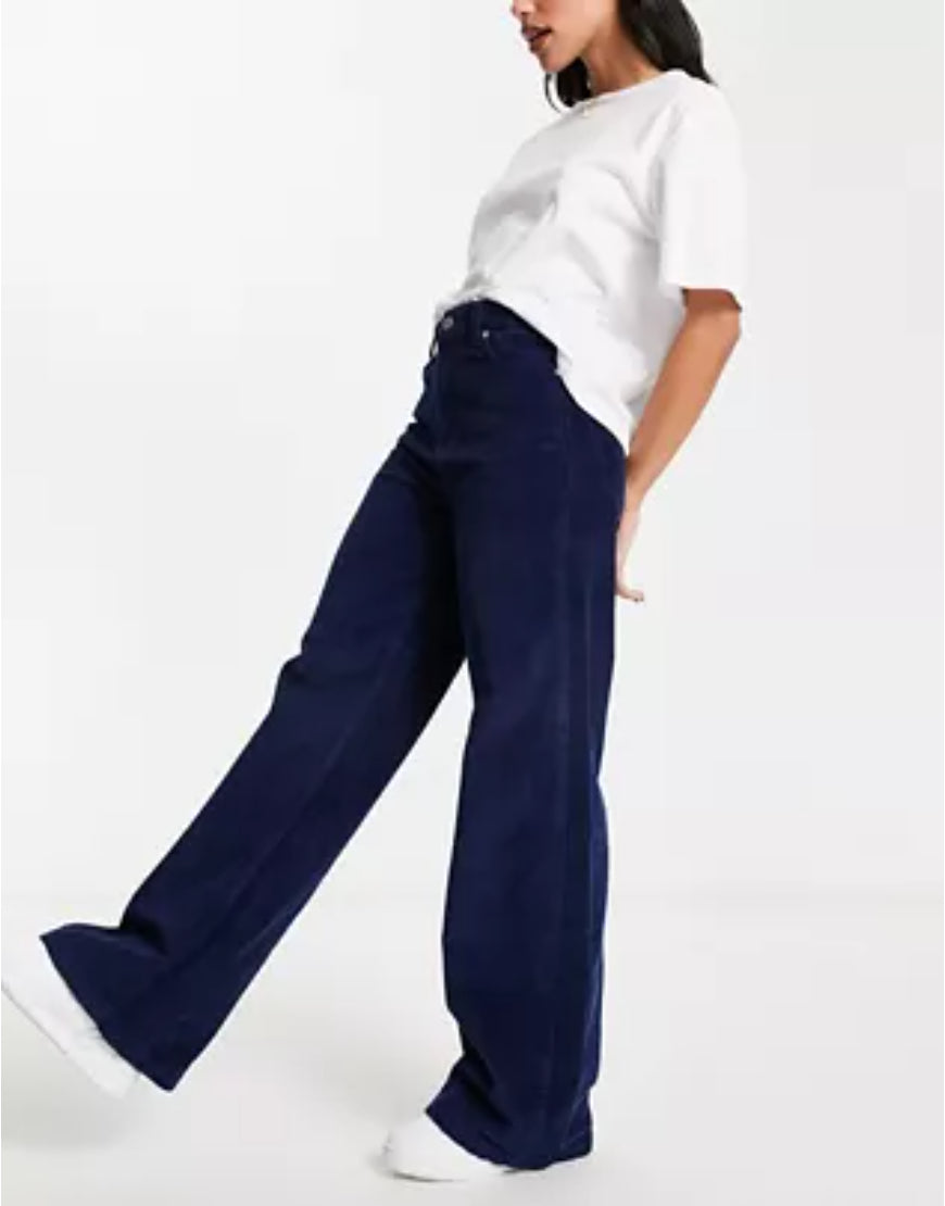 Wide Leg Jeans in Ink Blue