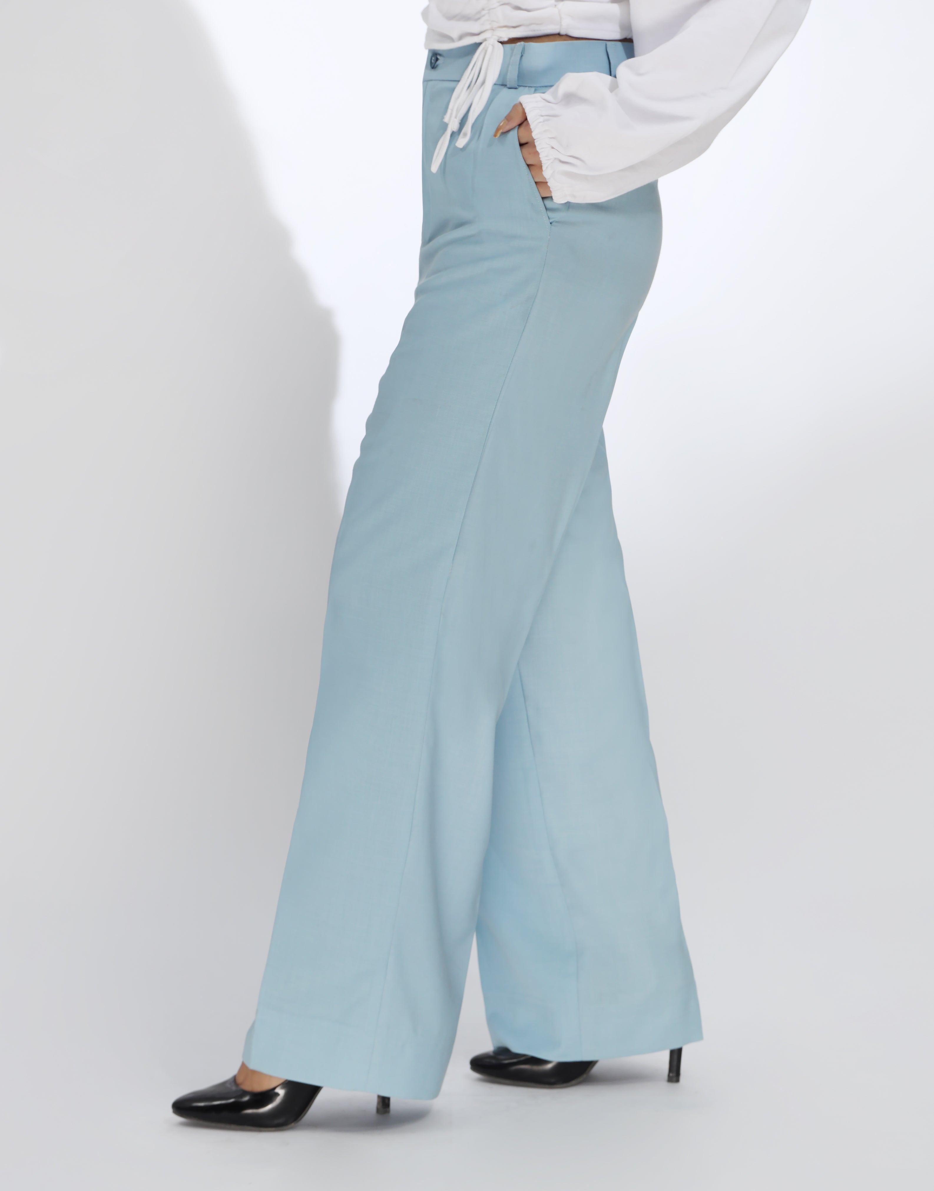 After Rain (Wide Leg Side Pleated Dress Pants Sky)