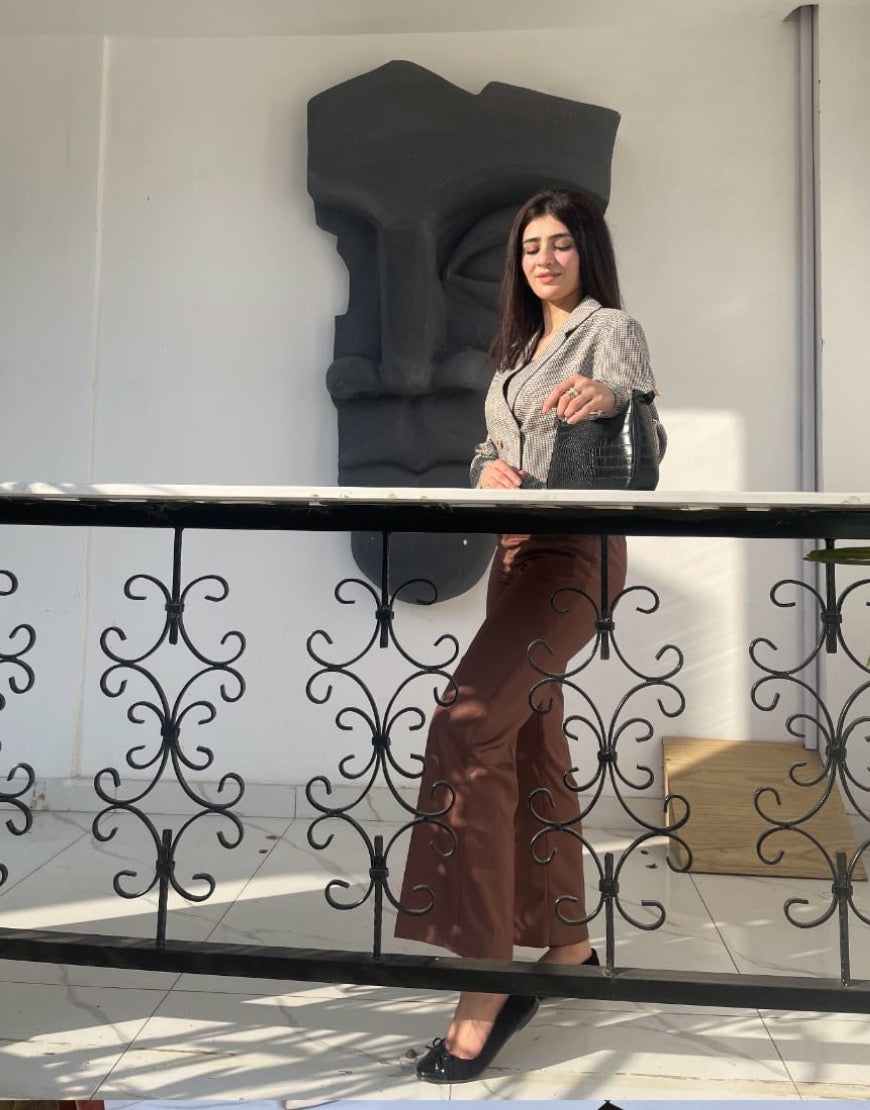 Soulwoven (Wide Leg Box Pleated Dress Pant Brown)