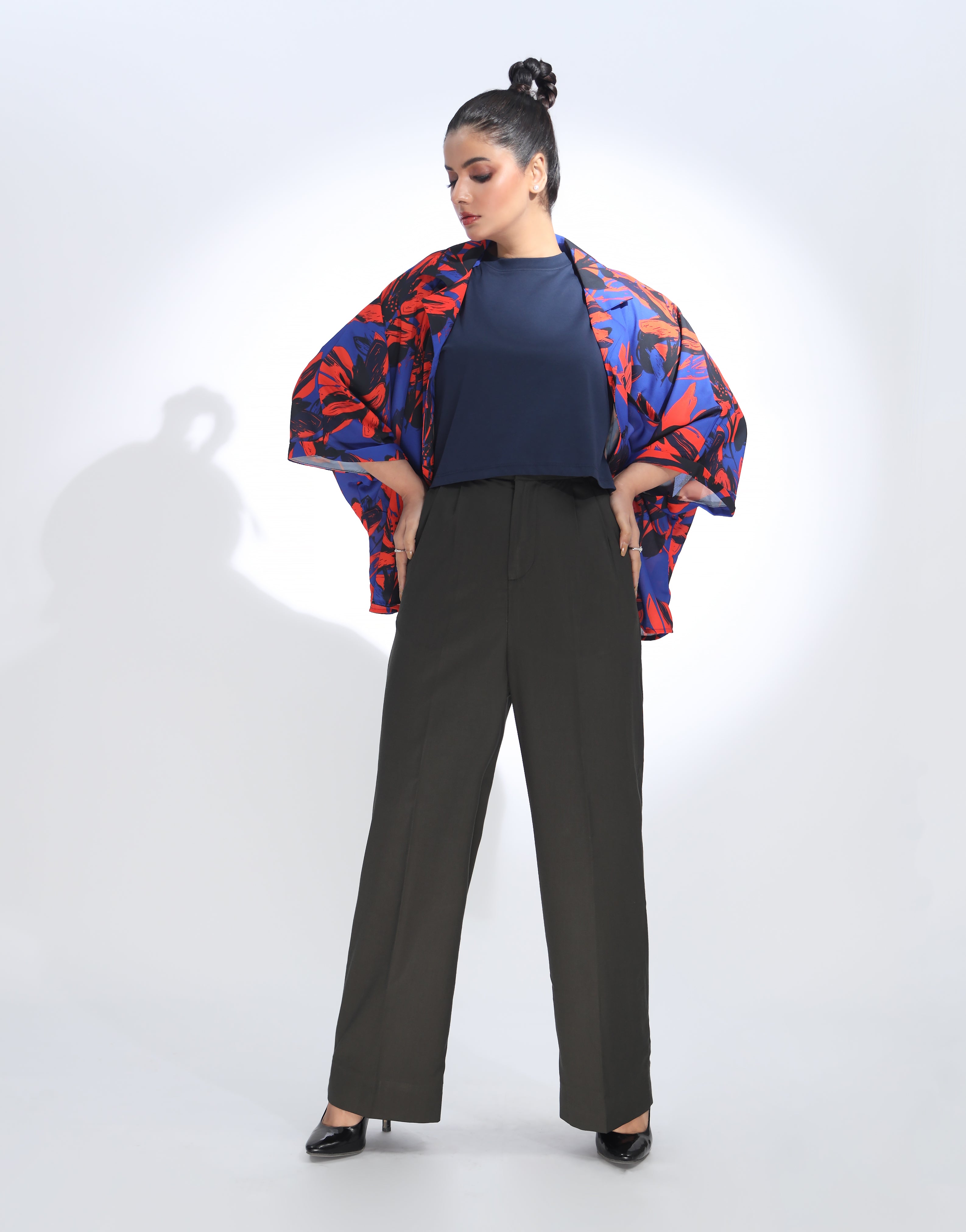 Wide Leg Double Pleated Dress Pant Olive
