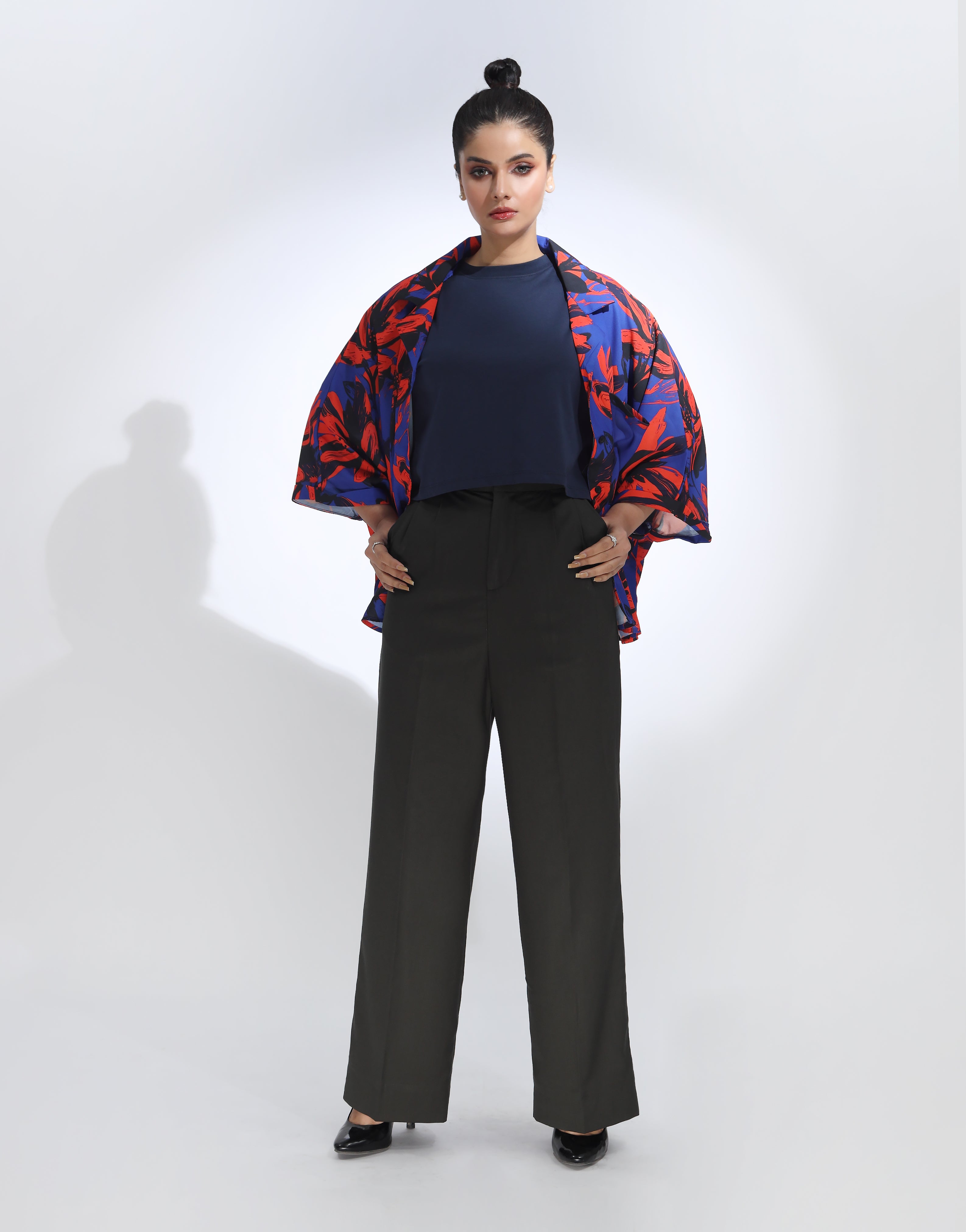Wide Leg Double Pleated Dress Pant Olive
