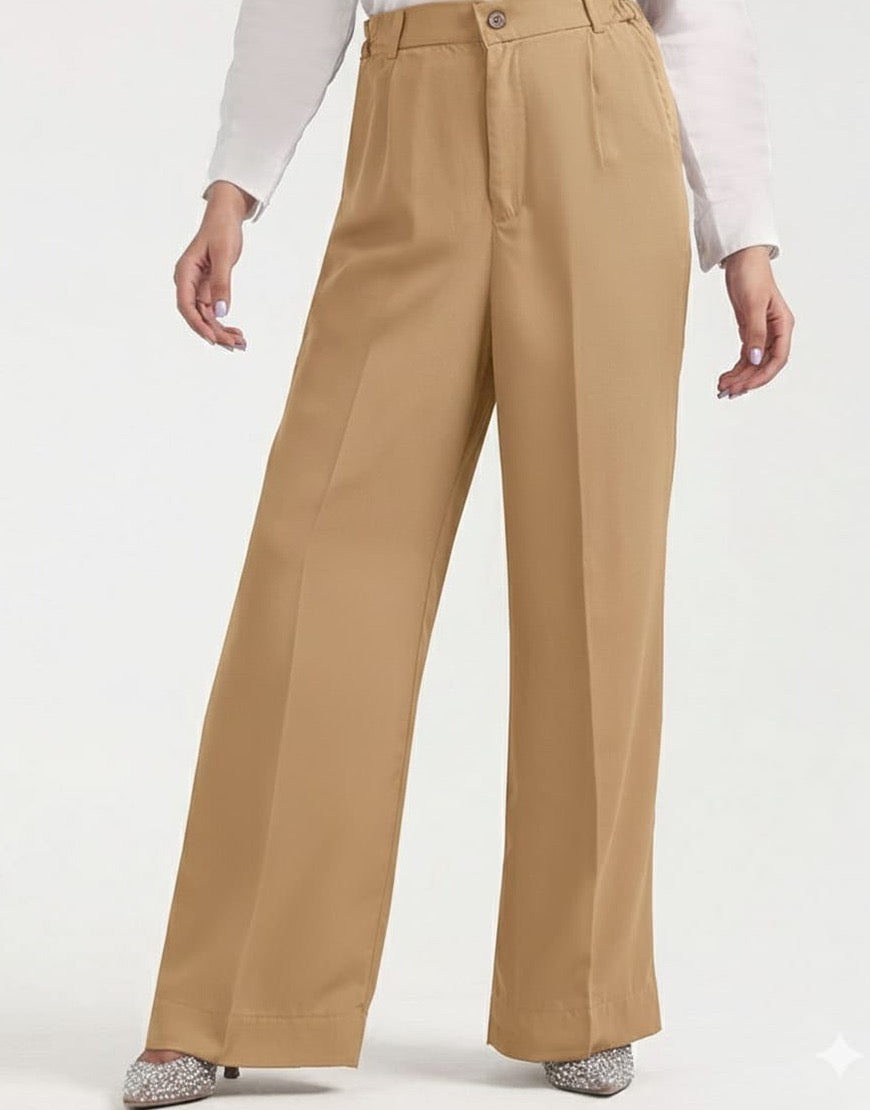 Khaki Wide Leg Pants