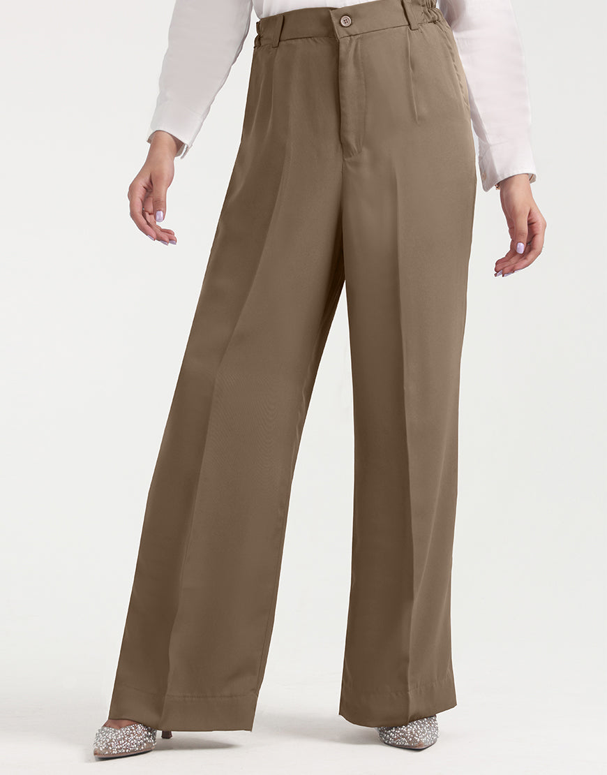 Brown Wide Leg Pants