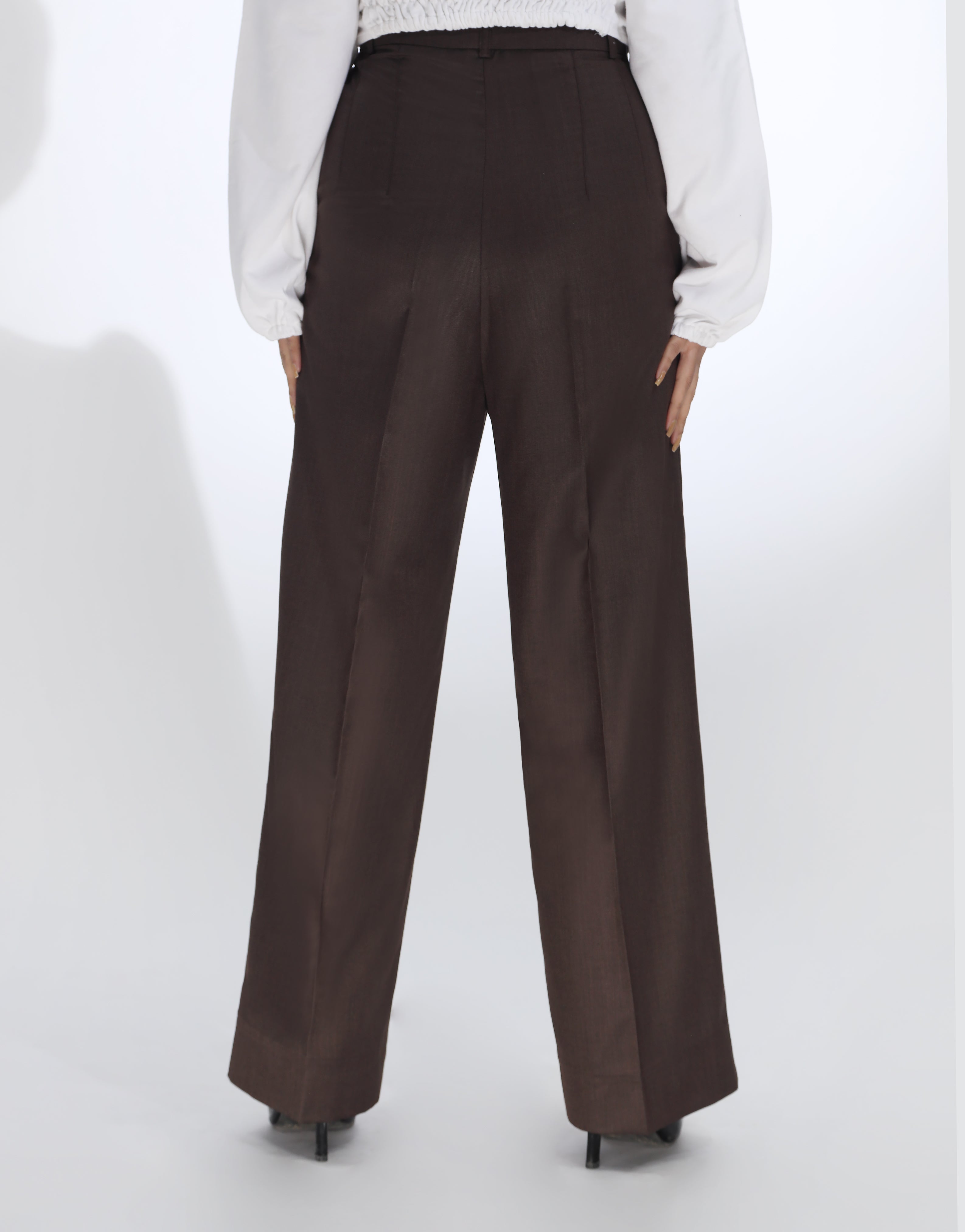 Dawn? Stitch (Wide Leg Pintex Pleated Dress Pant Chocolate Brown)