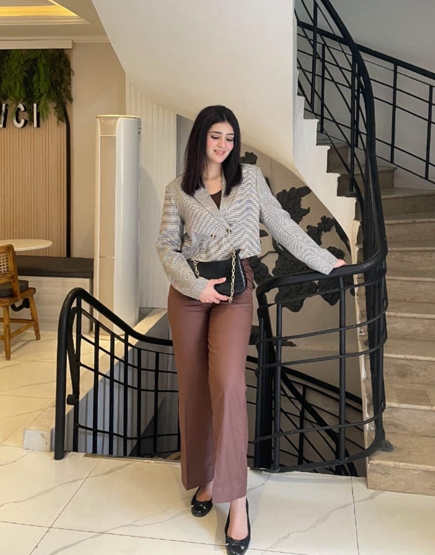 Soulwoven (Wide Leg Box Pleated Dress Pant Brown)