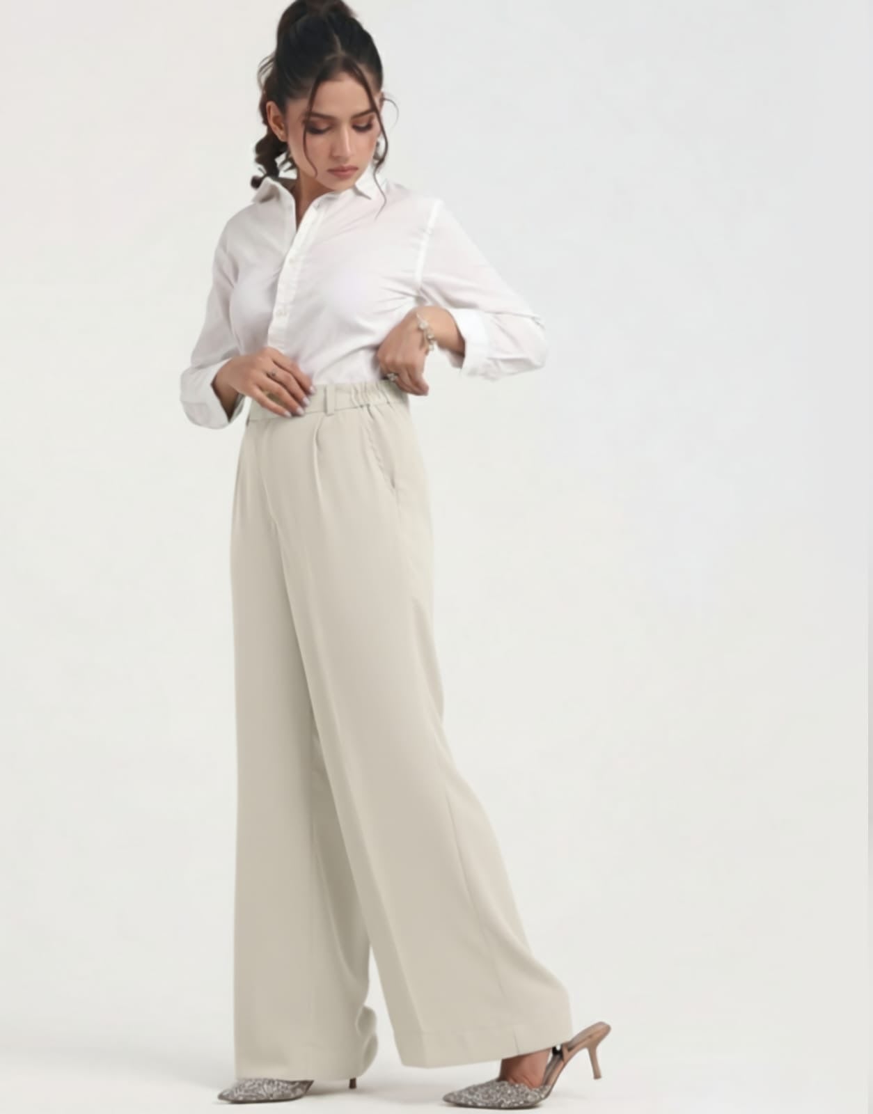 Ivory Wide Leg Pants