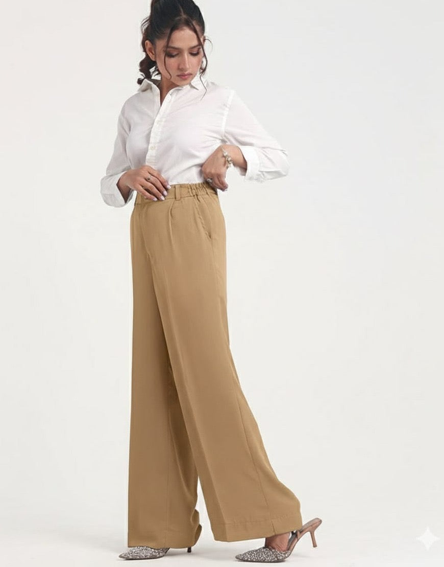Khaki Wide Leg Pants