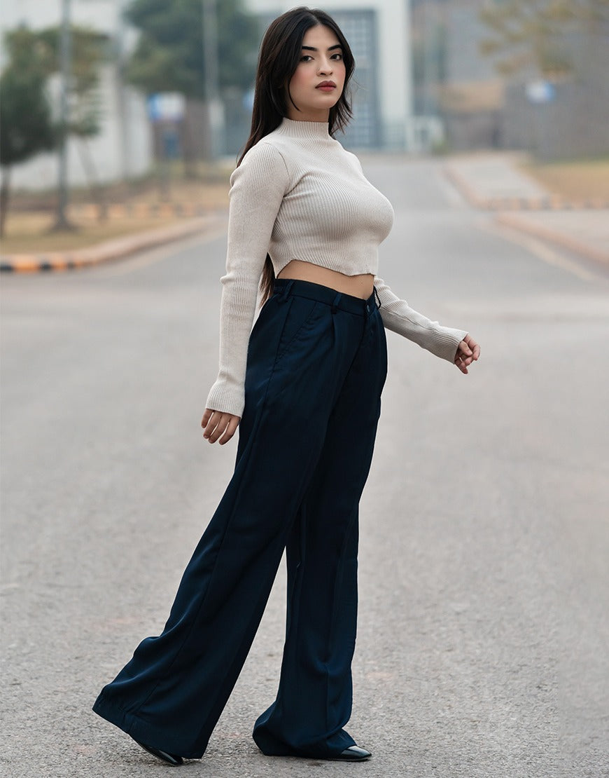 Navy Wide Leg Pants