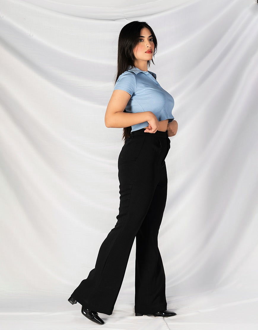 High Waisted Bootcut Pants Black
