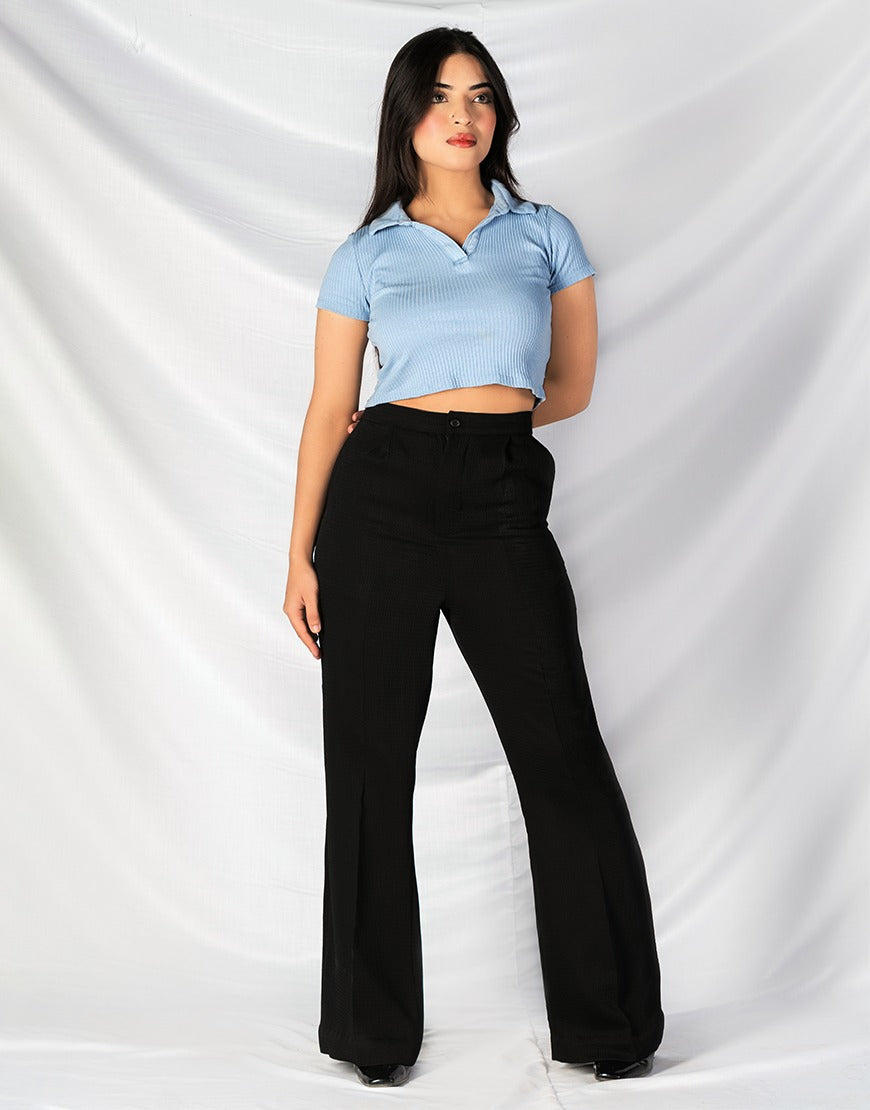 High Waisted Bootcut Pants Black