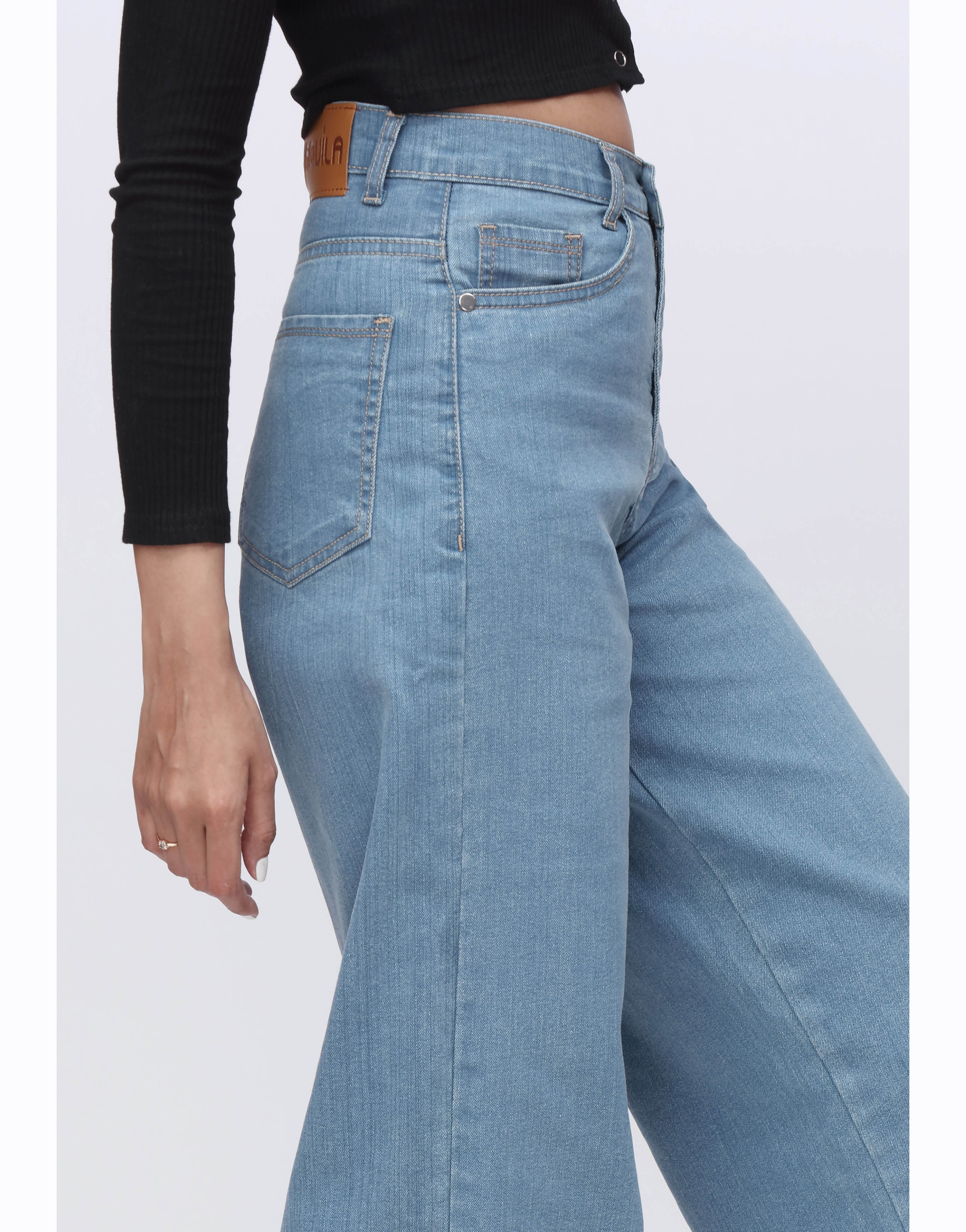 High Rise Wide Leg Jeans Medium Wash