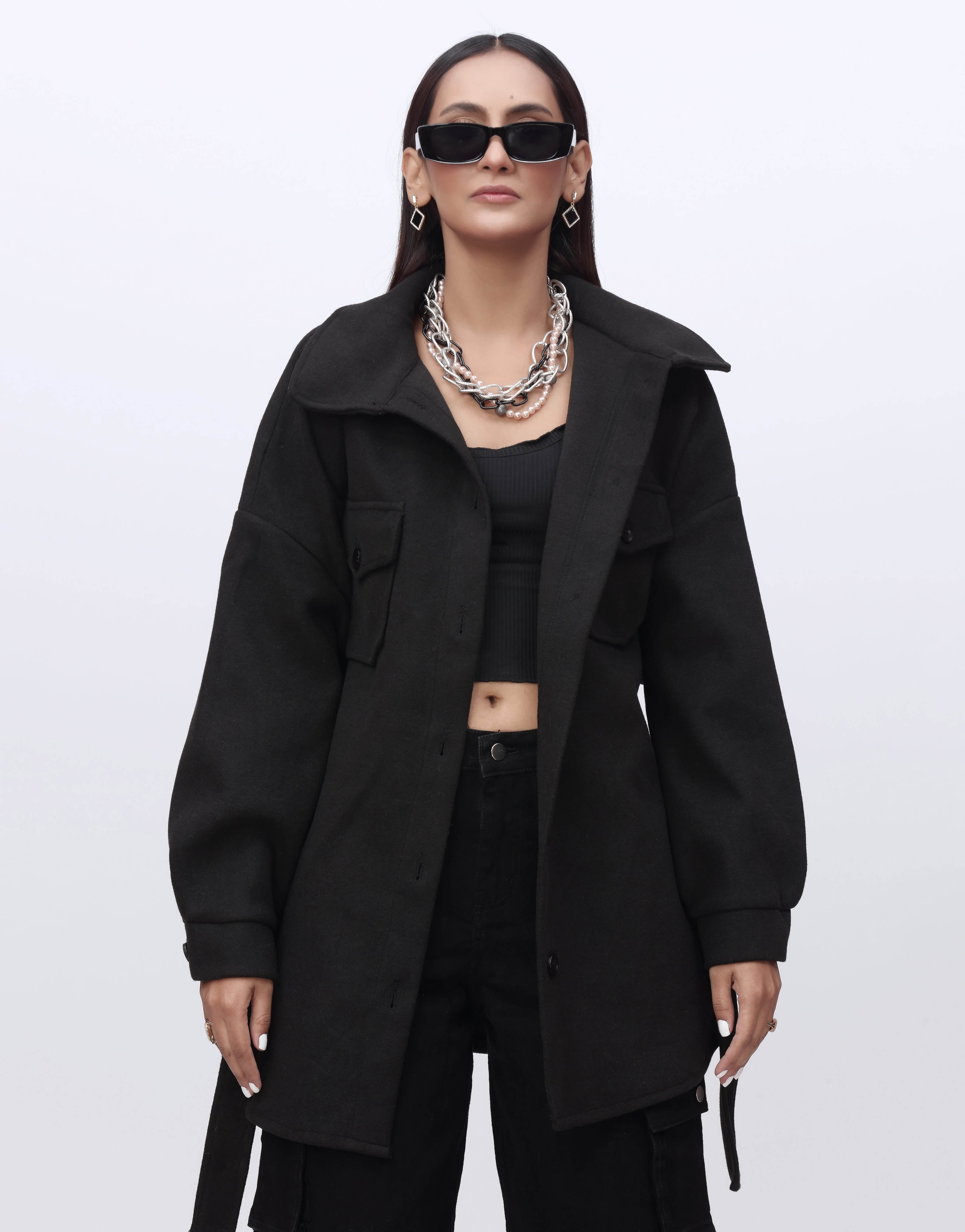 Trench Coat-Black (Without Belt)