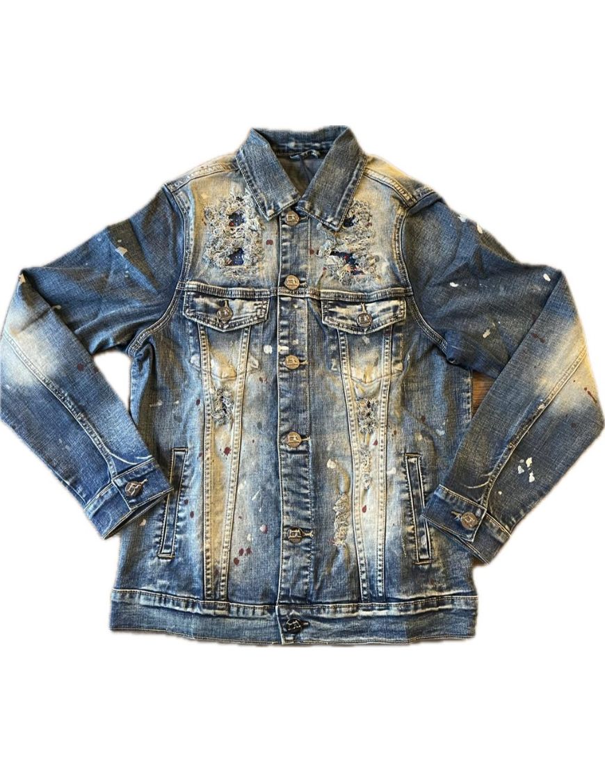 Distressed Denim Jacket Stretchable