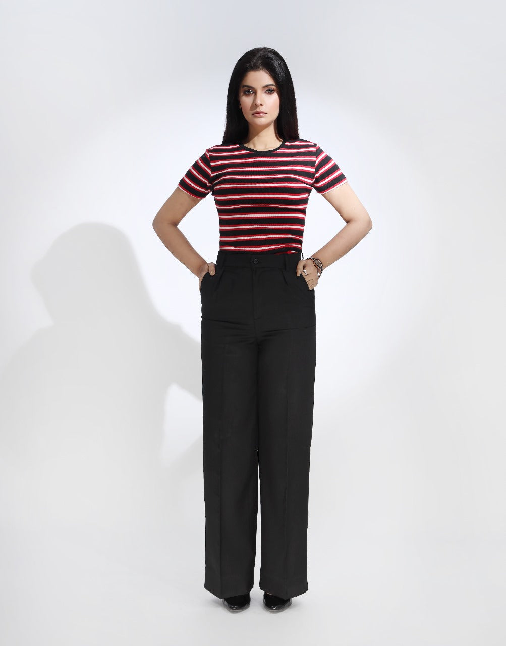 Whispered Victory (Wide Leg Single Pleated Formal Pant Black)