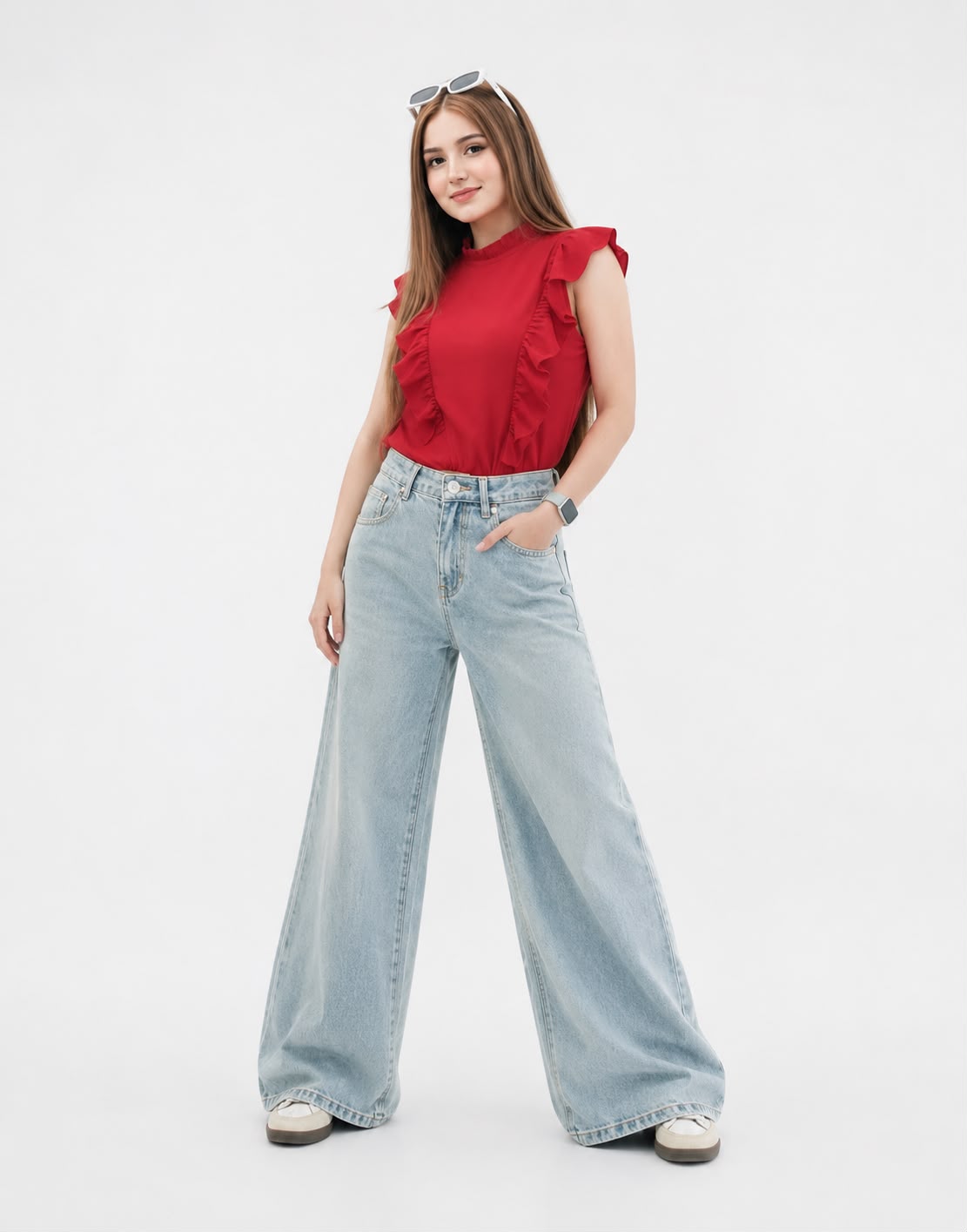 Super Baggy Wide Leg Jeans Light Wash