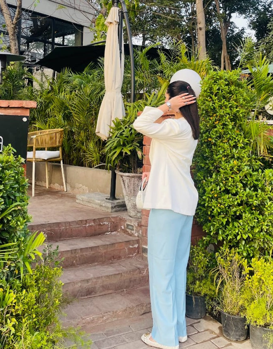 After Rain (Wide Leg Side Pleated Dress Pants Sky)