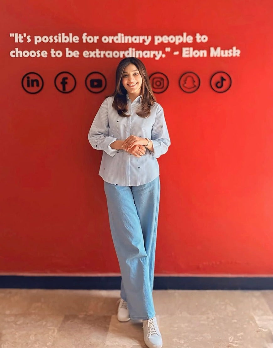 High Rise Wide Leg Jeans Mid Blue