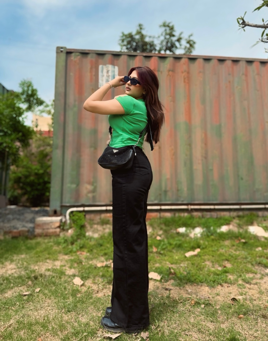 Wide Leg Twill Pants Jet Black