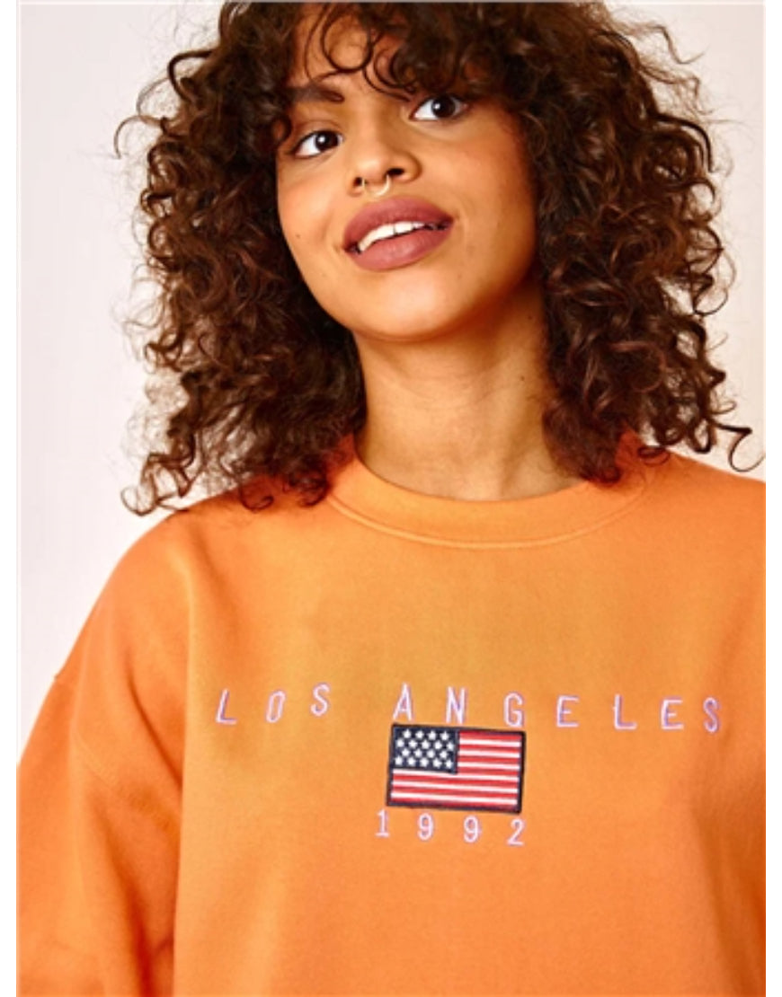 LOS ANGELES Sweat Shirt in Orange (Minor Defect)