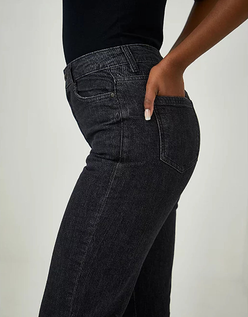 Black Faded Mom Jeans