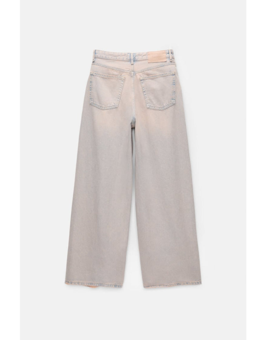 Baggy Straight Jeans in Light Grey