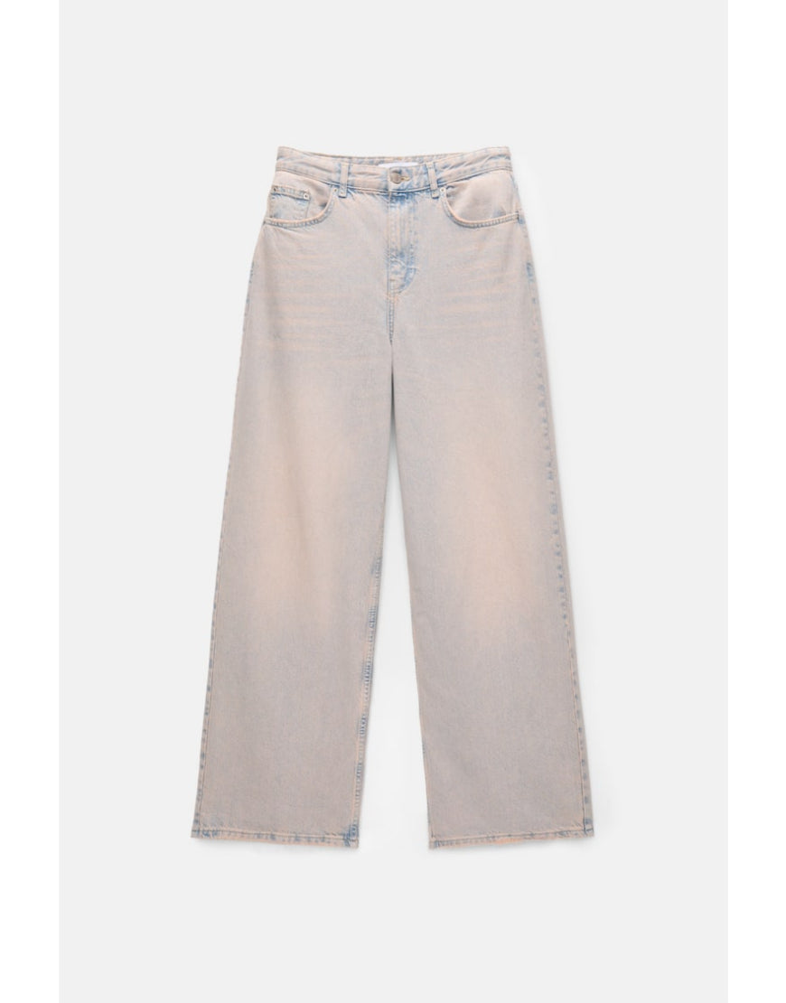 Baggy Straight Jeans in Light Grey
