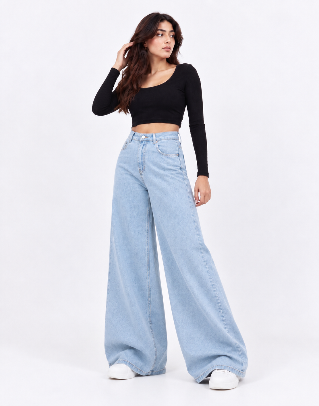 Super Wide Leg Jeans Light Wash