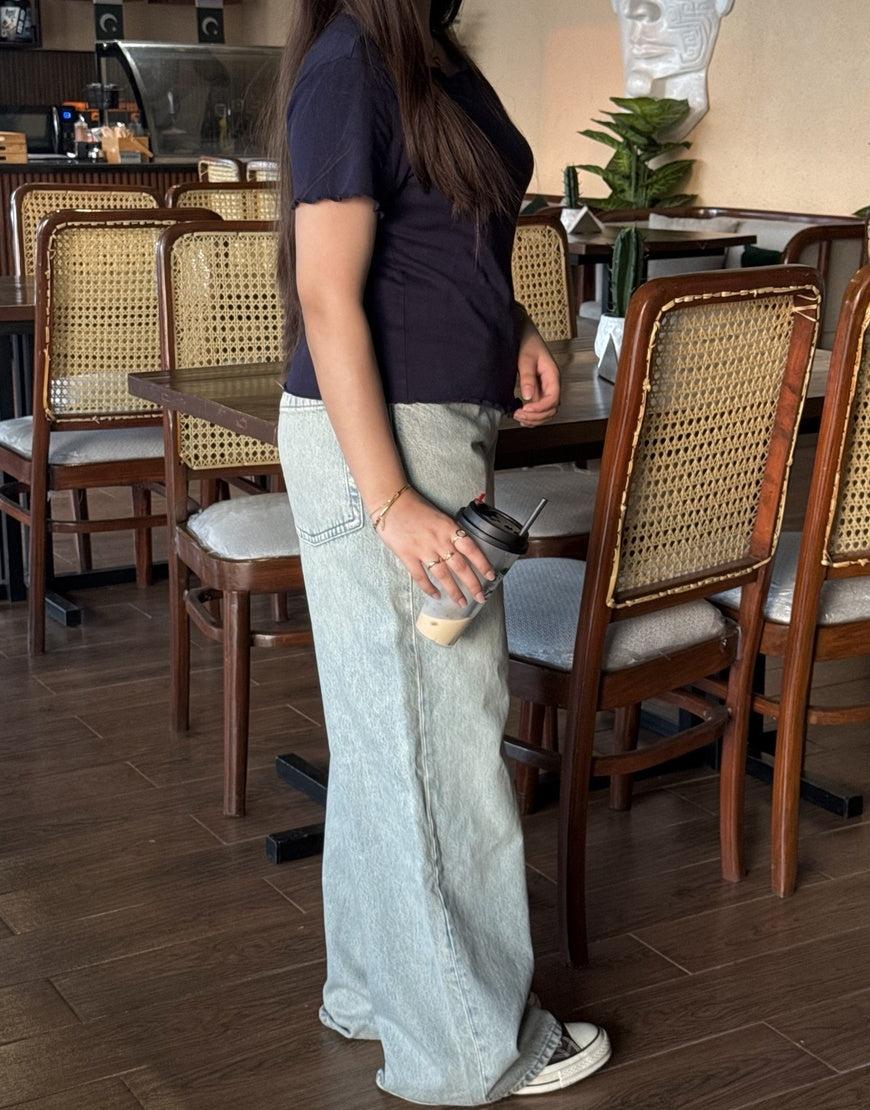 Super Baggy Wide Leg Jeans Light Wash