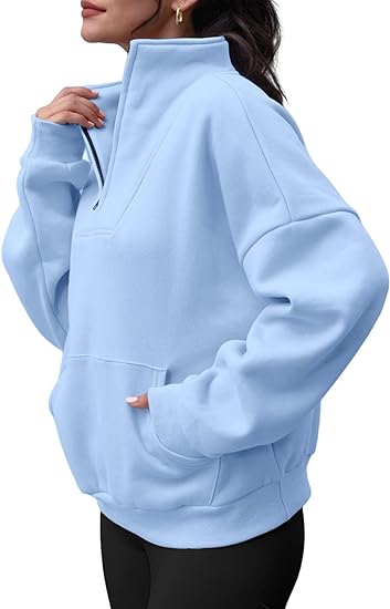 Zip Neck Oversized Sweatshirt