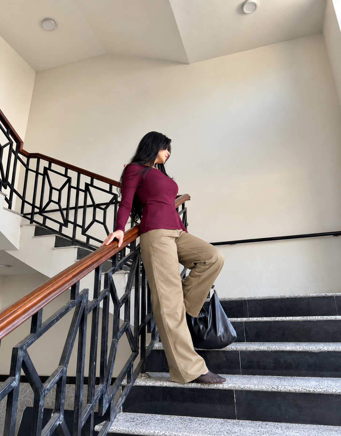 High Rise Wide Leg Pants Camel