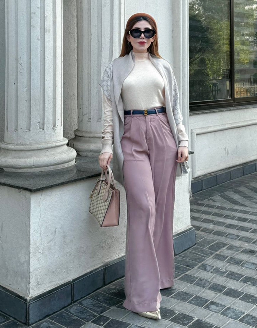 Wide Georgette Pants Pink