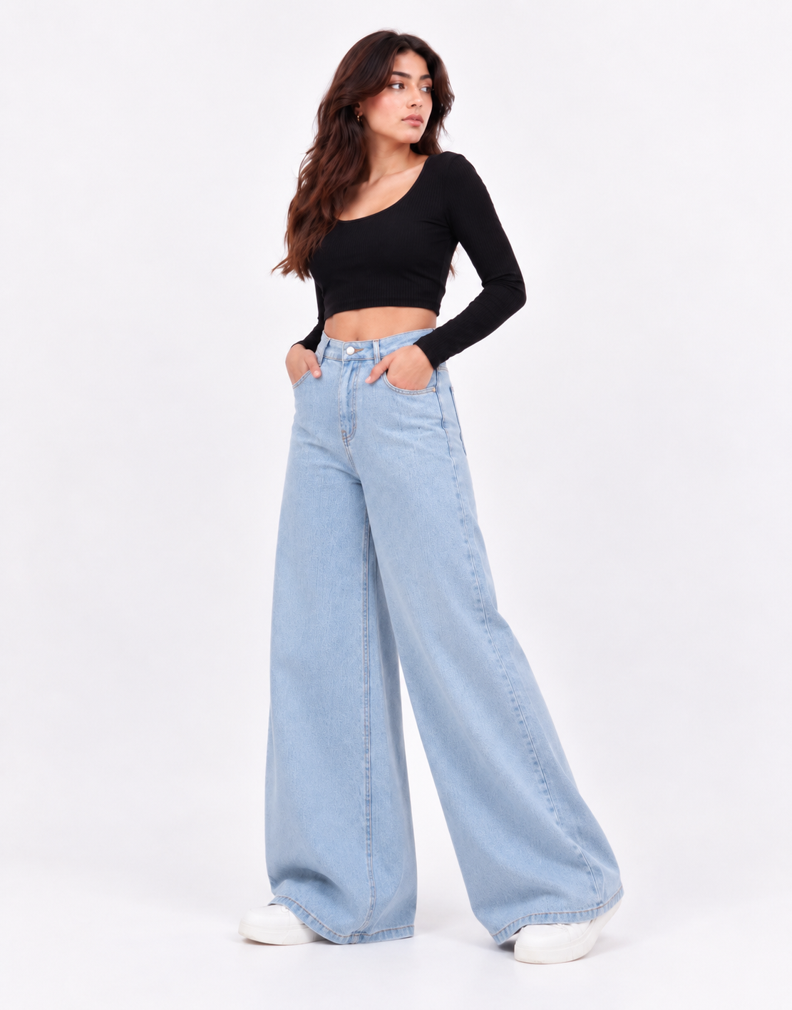 Super Wide Leg Jeans Light Wash