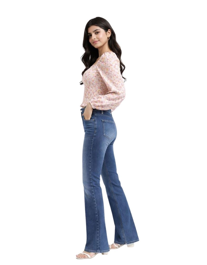 Bootcut Jeans Stretchable Dark Blue