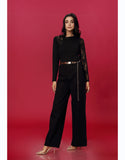Lace One Shoulder Top Black