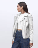 Leather Faux Jacket-Silver
