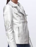 Leather Faux Jacket-Silver