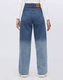 High Rise Wide Leg Jeans-Two Tone