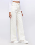High Rise Stretchable Wide Leg Jeans White