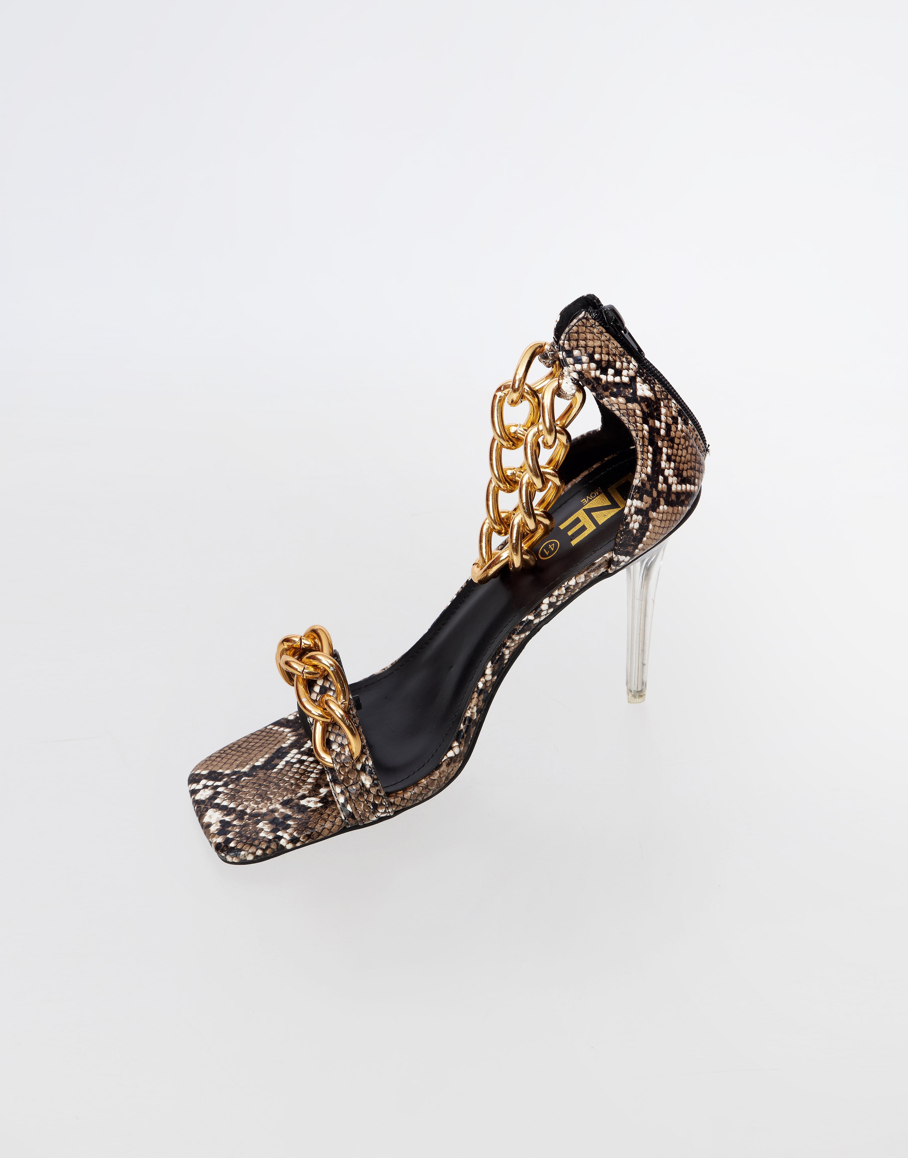 Leopard Heels Gold Chains