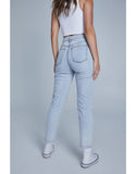 High Rise Mom Fit Ripped Jeans in Light Wash
