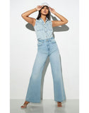 High Rise Wide Leg Jeans Ice Blue