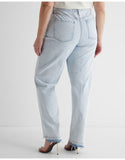 Mid Rise Light Wash Baggy Tapered Jeans
