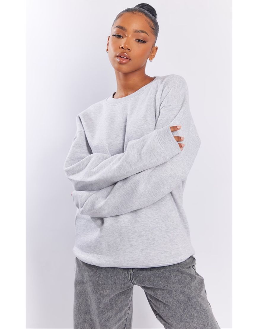 Fleece Pale Grey Sweatshirt PLT
