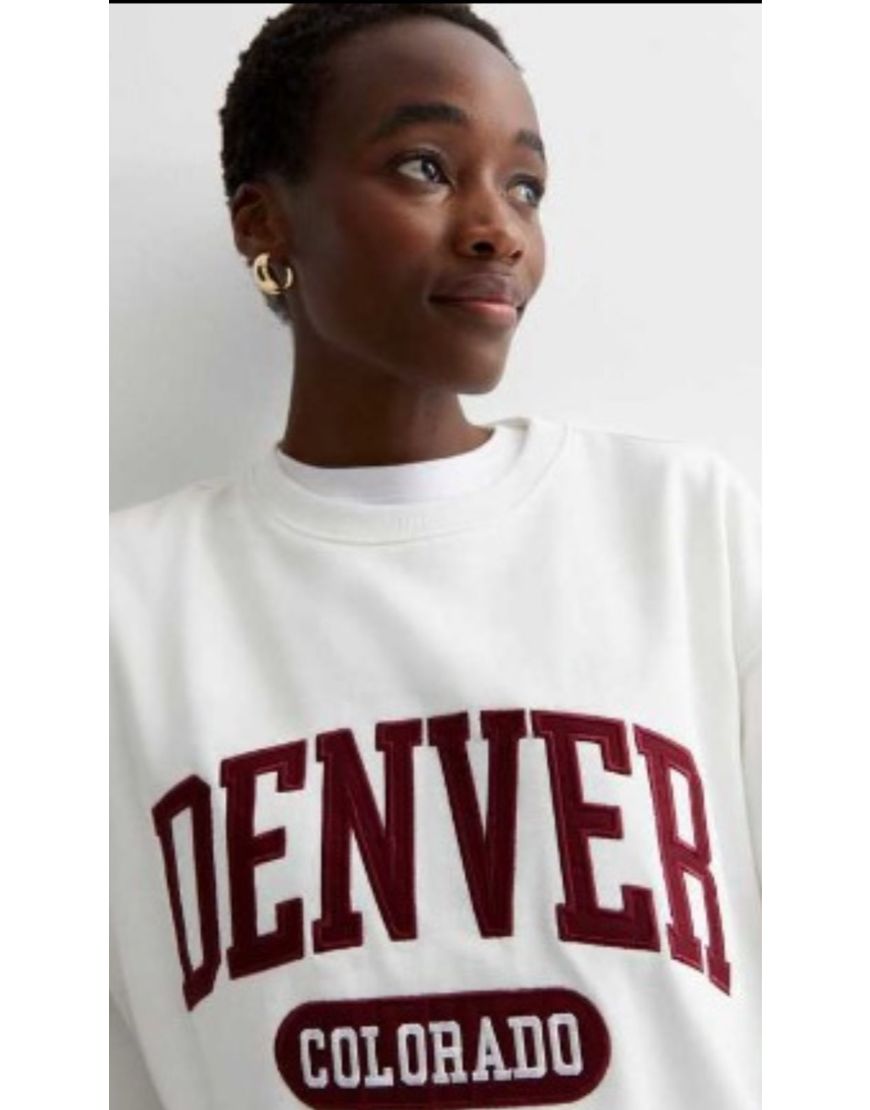 Denver Print Sweatshirt White