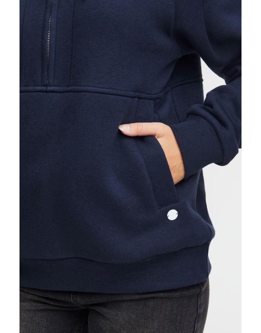 Fleece Zip up Hoodie-Navy Blue