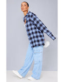 Checked Oversized Shirt in Blue