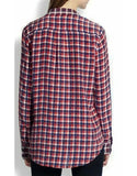 Checked Oversized Shirt in Red & Blue