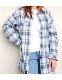Oversized Checked Shirt in Sky Blue